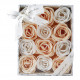 Coffret de 12 roses en feuilles de savon blanches et nude - Rose