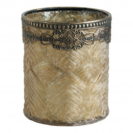 Vase candle holder Jardin d'Hiver frosted gold - Small model