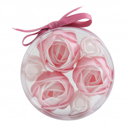 Confezione di 3 camelie e 3 rose di sapone rosa - Profumo Rosa