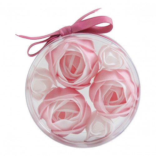 Set of 3 camellias and 3 rose-scented soap roses - Rose Fragrance
