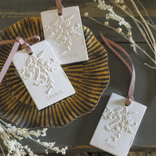 Bolsita de 3 decoraciones perfumadas Petits Mots - Fleur de Thé