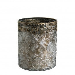 Frosted Brown Winter Garden Vase Tealight Holder - Medium Size