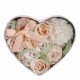 Heart Box Bouquet Soap Flower Garden in Nude and White - Rose Fragrance