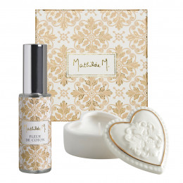 Giftset candle and home fragrance perfume Murmures de Papier - Fleur de Coton