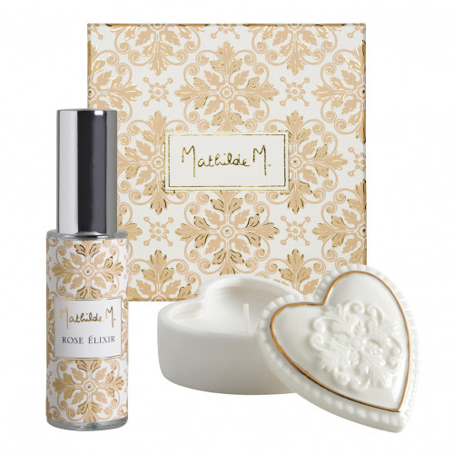 Coffret bougie et parfum d'ambiance Murmures de Papier - Rose Élixir