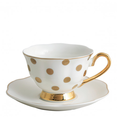 Tasse à thé Madame Récamier - Pois dorés