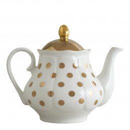 Madame de Récamier Teapot - Golden Polka Dots