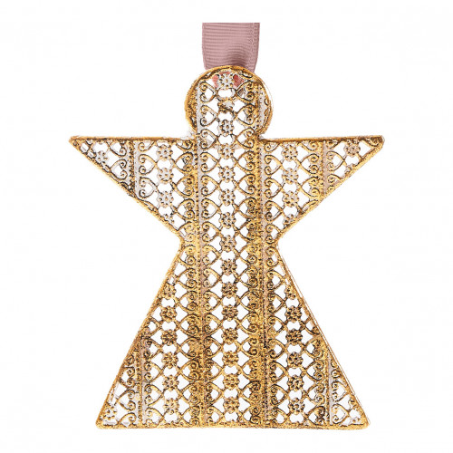 Ángel de metal dorado para colgar