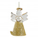 Coffret de 3 petits anges en verre pailletés dorés
