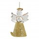Coffret de 3 petits anges en verre pailletés dorés