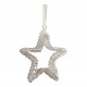 Set di 3 decorazioni glitterate argento