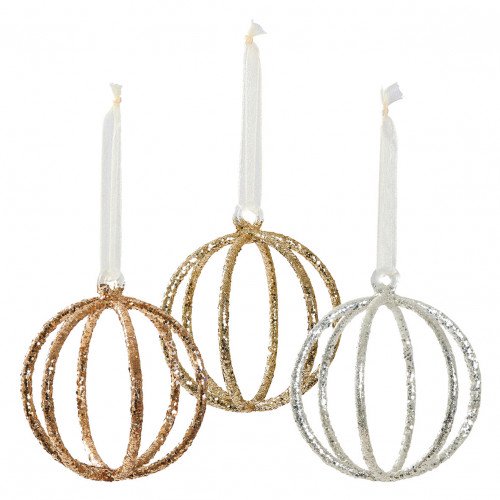 Set of 3 glittery spheres