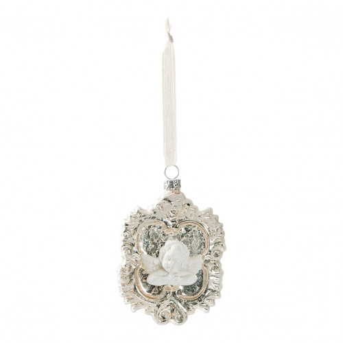 Estuche de 3 ornamentos Ángel mercurizados