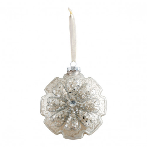 Déco Fleur de Noël en verre mercurisé - Grand modèle