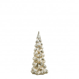 Sapin lumineux en verre mercurisé doré - Petit modèle