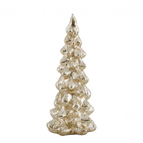 Sapin lumineux en verre mercurisé doré - Grand modèle
