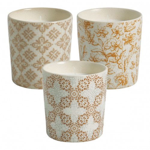 Set of 3 Scented Candles Gardens of Sintra Ornament 190 g - Citronella
