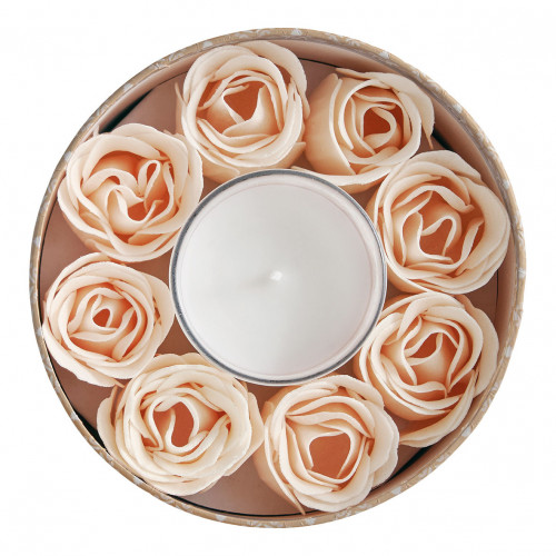 Coffret bougie et roses de savon parfumées Escale à Sintra - Fleur de Mandarine