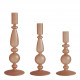 Set of 3 frosted pink candle holders