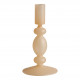 Set de 3 bougeoirs beige givré