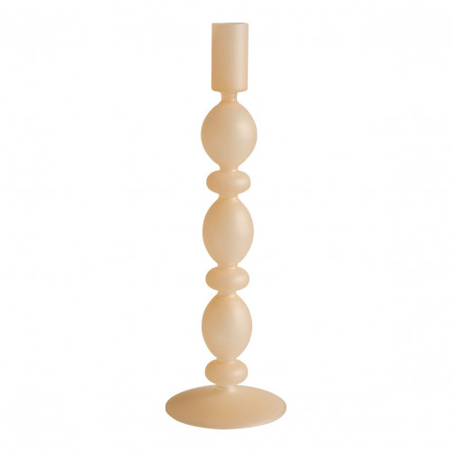 Set de 3 bougeoirs beige givré