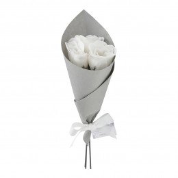 Bouquet of 3 white soap roses - Rose Scent