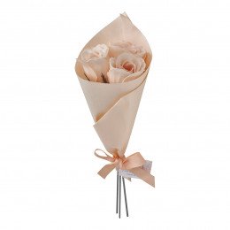 Buquê de 3 rosas de sabonete nude - Perfume Rosa