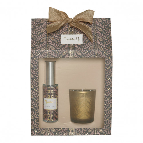 Conjunto de vela e spray ambiente Festas Encantadas - Pinheiro Dourado