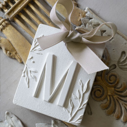 Décor parfumé lettre M - Fleur de Coton