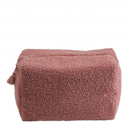 Bolsa de toilette retangular Bouclette rosa - Tamanho grande