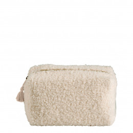 Rectangular Bouclette Ecru Toiletry Bag - Small Size