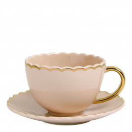 Tasse à thé et sous-tasse Marguerite - Rose