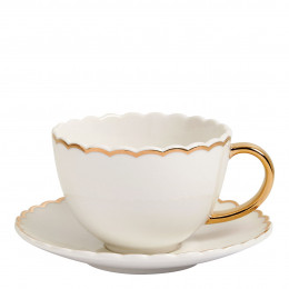 Tazza da tè e piattino Marguerite - Bianco