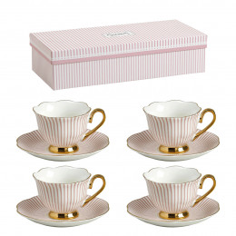 Coffret de 4 tasses à café Madame de Récamier - Rose