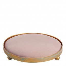 Plateau rond tapissier pour décor parfumé - Rose