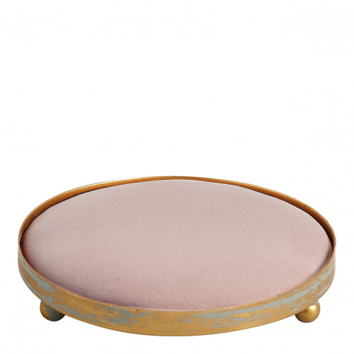 Round upholstered tray for scented decor - Pink