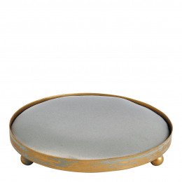 Plateau rond tapissier pour décor parfumé - Gris Plateau rond tapissier pour décor parfumé - Gris