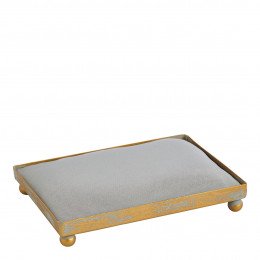 Plateau rectangulaire tapissier pour décor parfumé - Gris