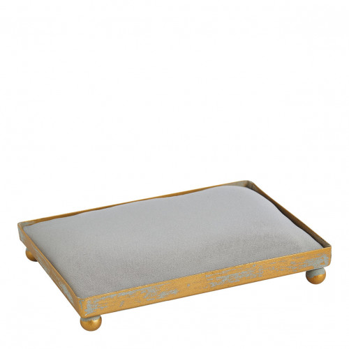 Bandeja rectangular tapizada para decoración perfumada - Gris