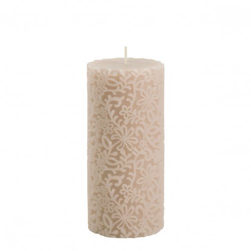 Bougie décorative Fleur rose - Petit modèle - H. 15 cm