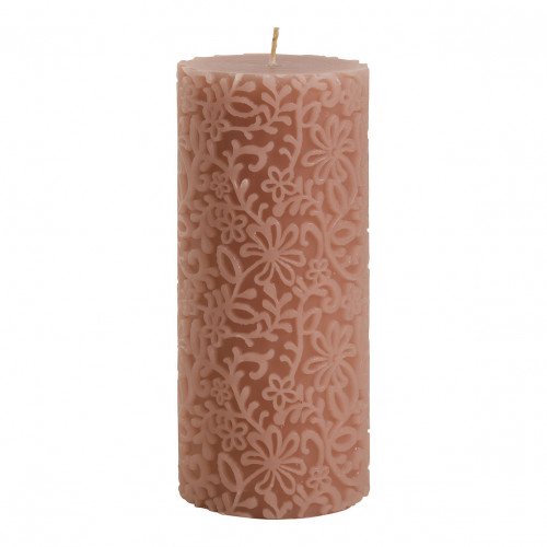 Bougie décorative Fleur rose foncé - Grand modèle - H. 20 cm