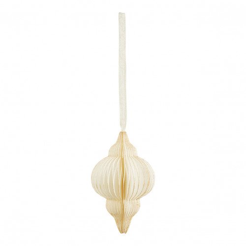 Foldable Paper Christmas Decoration - Small Size - White