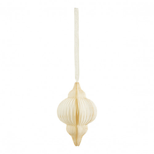 Foldable Paper Christmas Decoration - Small Size - White