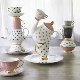 Coffret théière et 2 tasses à thé Madame de Récamier - Rose