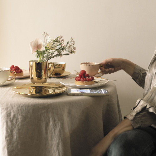 Taza de té y platillo Margarita - Blanco