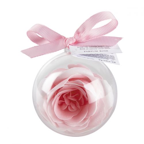 Boule de savon Rose  parfumée rose et blanche  - Parfum Rose