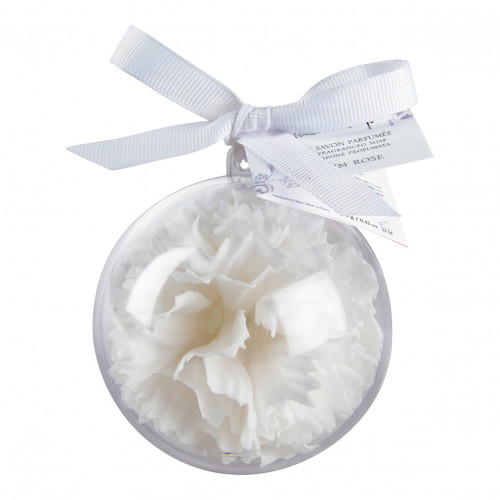 Boule de savon Œillet parfumé blanc - Parfum Rose