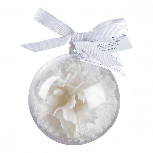 White Scented Carnation Soap Ball - Rose Fragrance