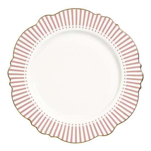 Assiette plate Madame de Récamier - Rose