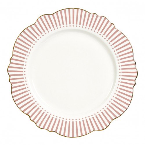 Assiette plate Madame de Récamier - Rose